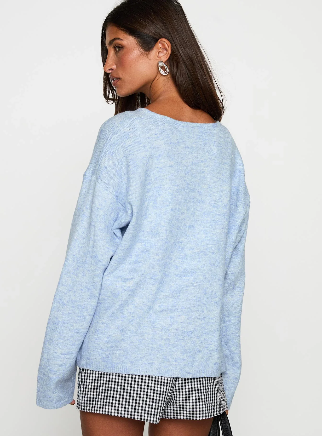 Frosty Knit Cardigan Blue