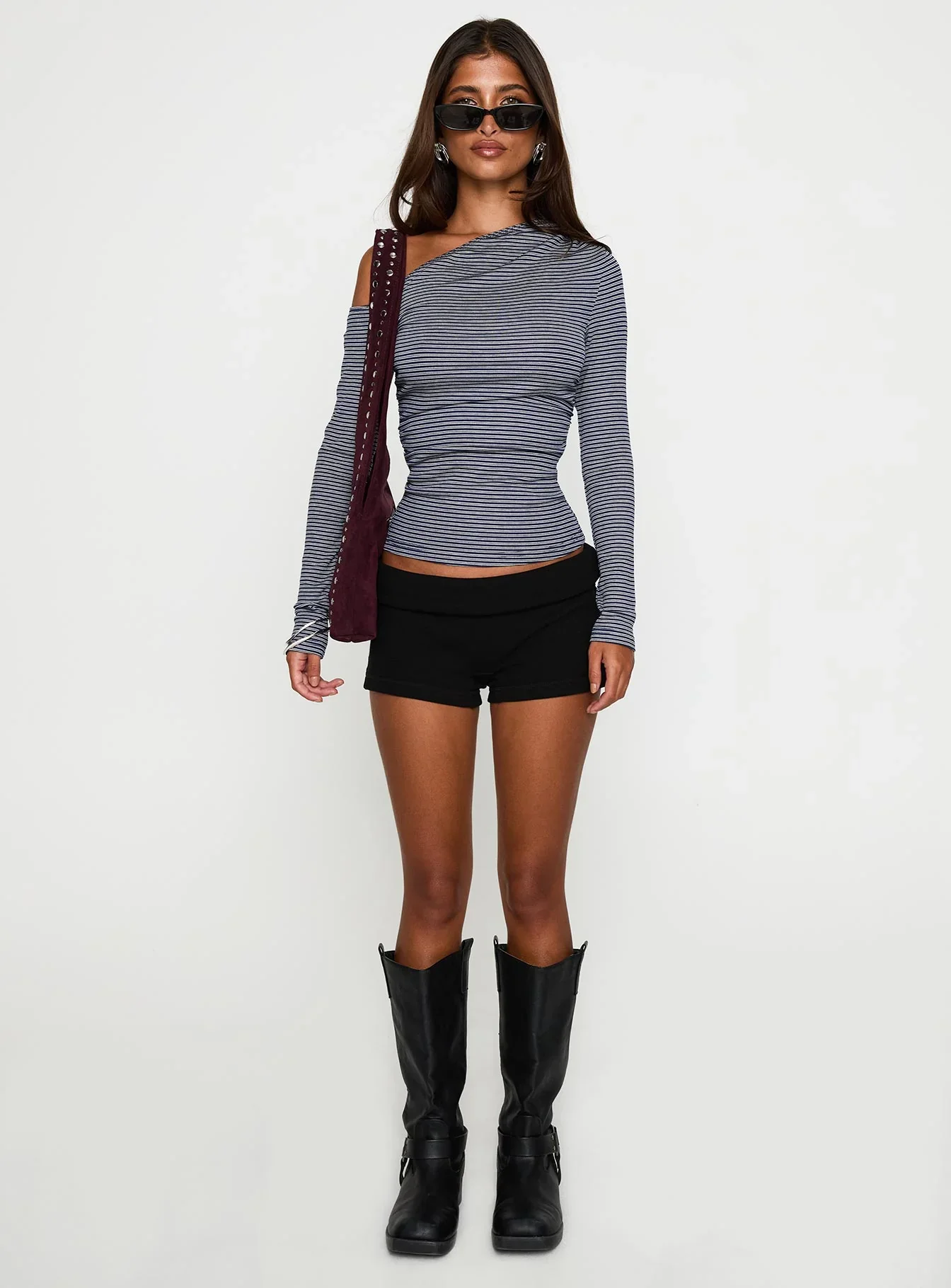 Beller Long Sleeve Top Navy Stripe