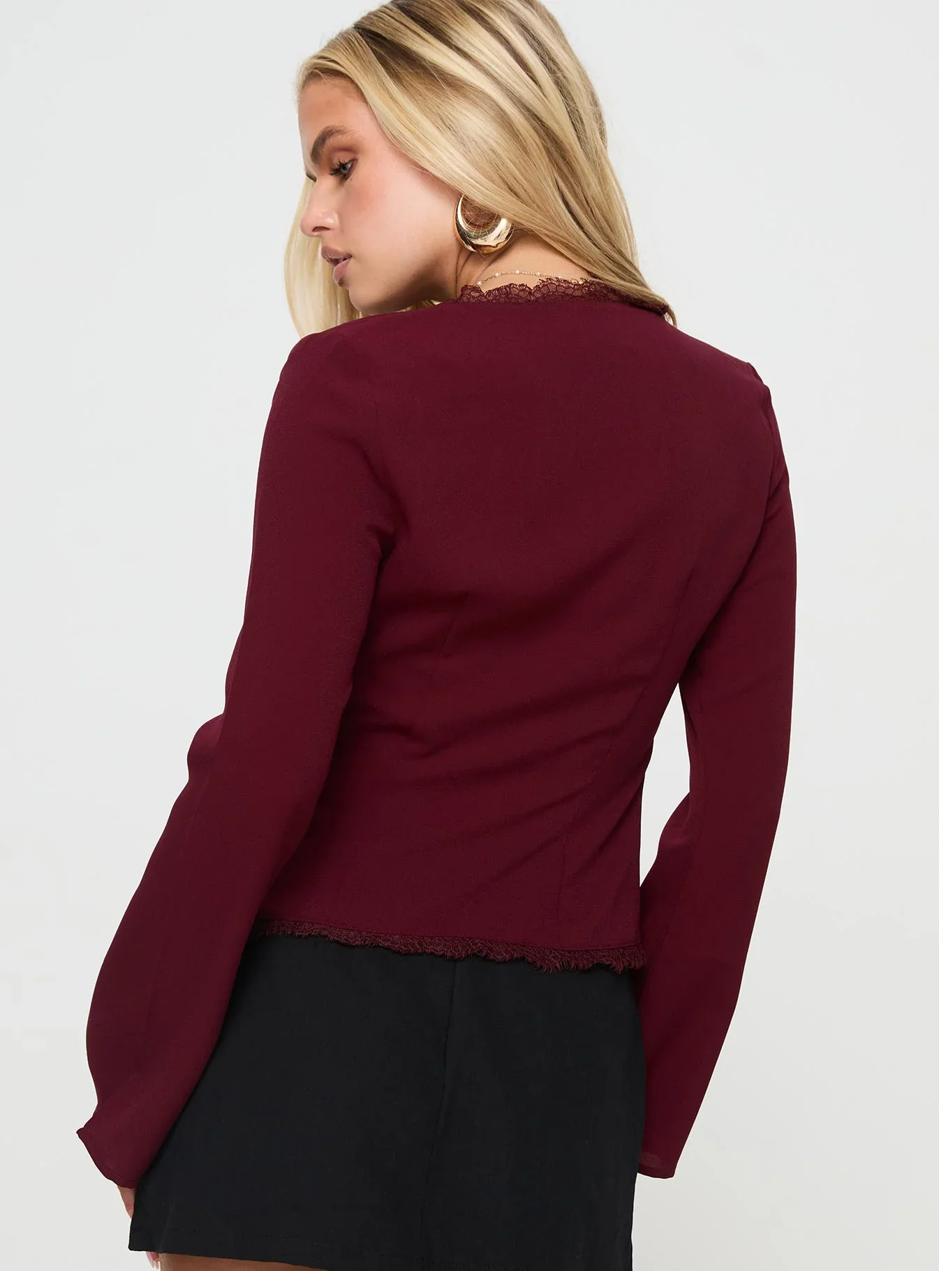 Hagner Long Sleeve Top Burgundy