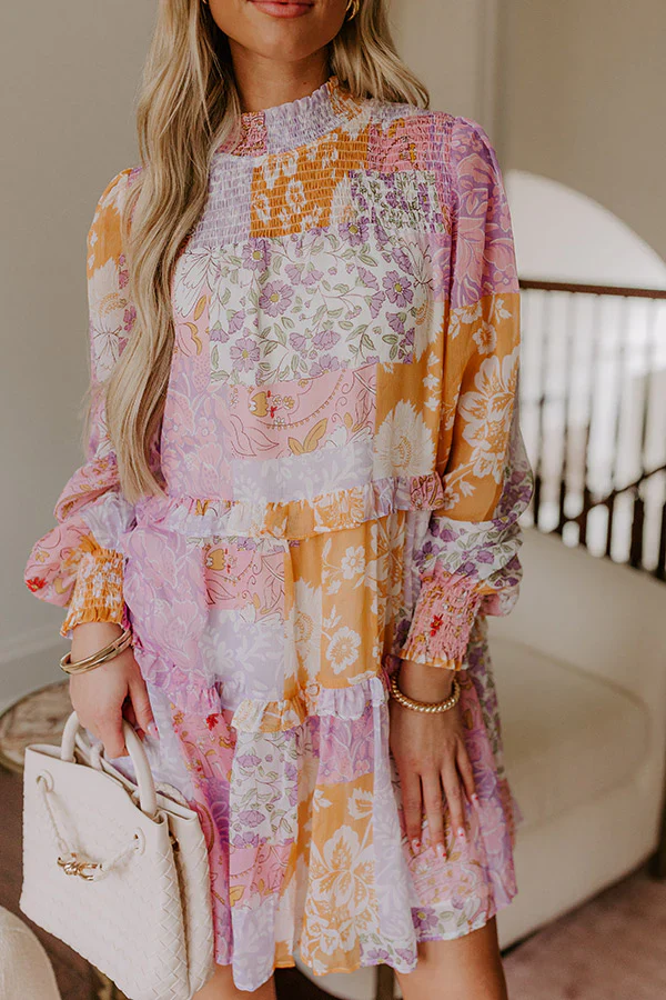 Whispering Wildflowers Tiered Mini Dress