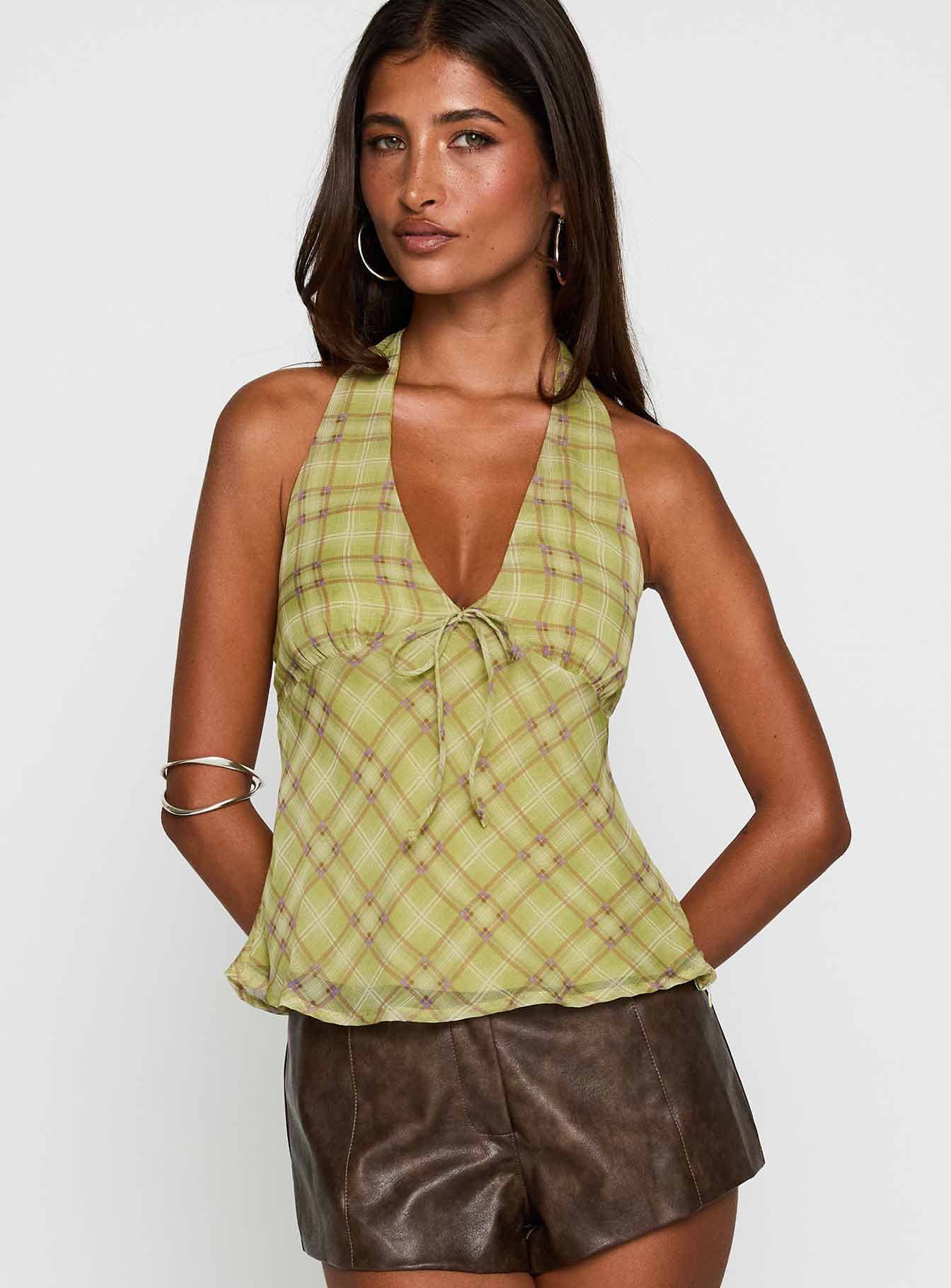Amalthea Top Green Check