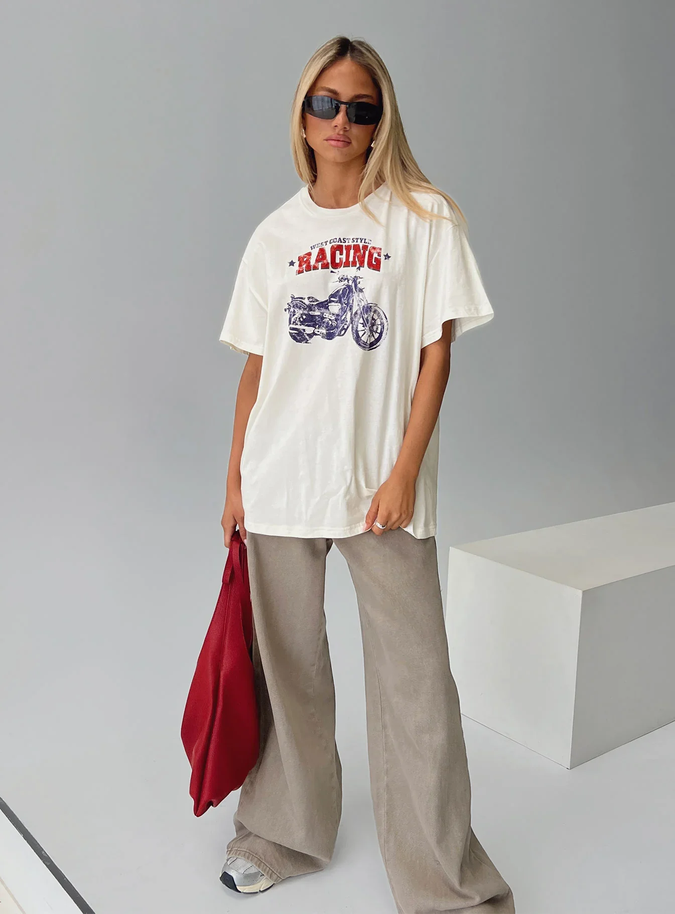 West Coast Style Oversized Top White