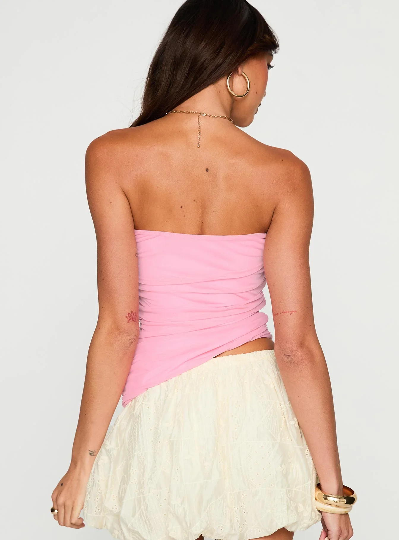Reminisce Strapless Hardware Detail Top Pink