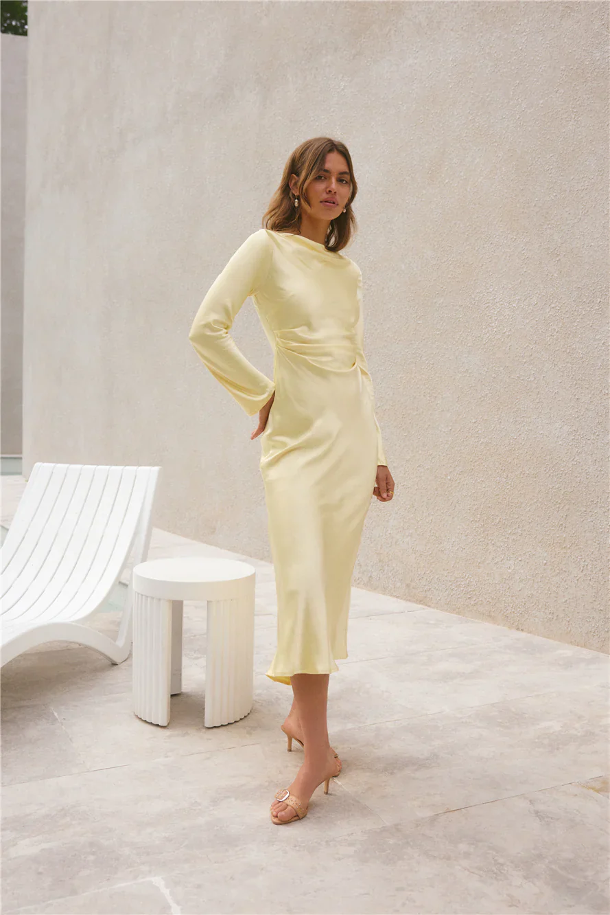 Forget Me Not Satin Maxi Dress Butter