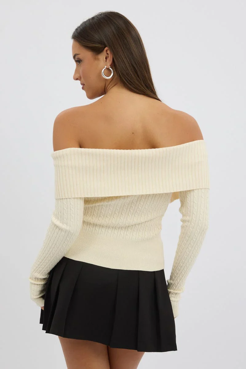 White Bardot Cardigan