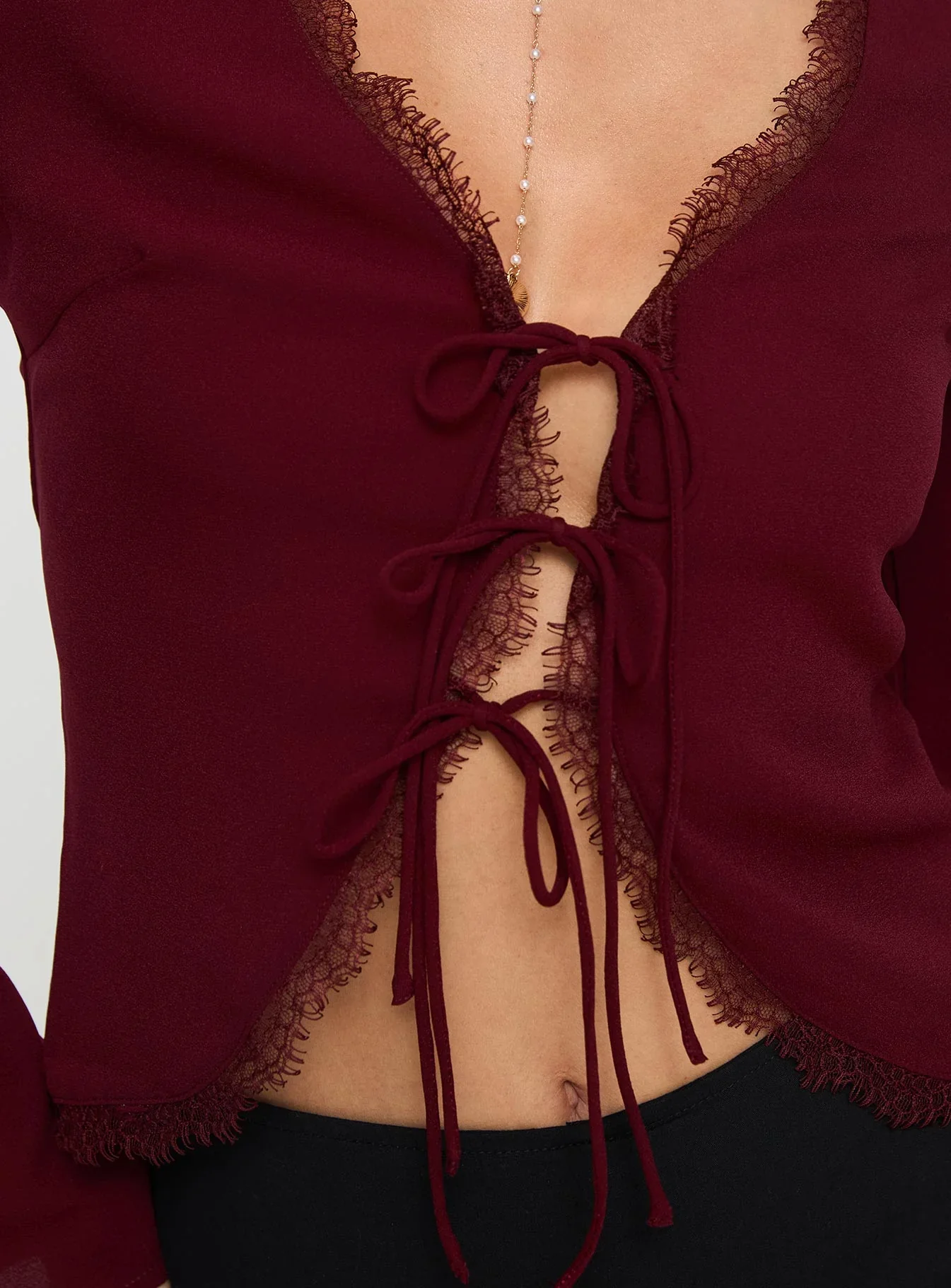 Hagner Long Sleeve Top Burgundy