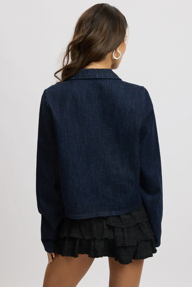 Denim Tie up Jacket Long Sleeve