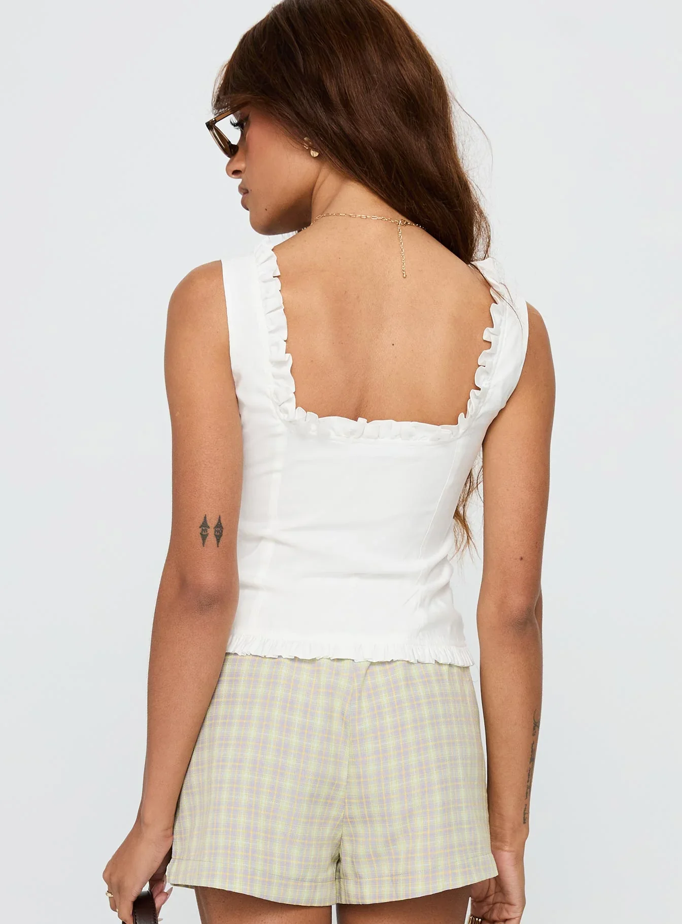 Almeda Button Up Top White