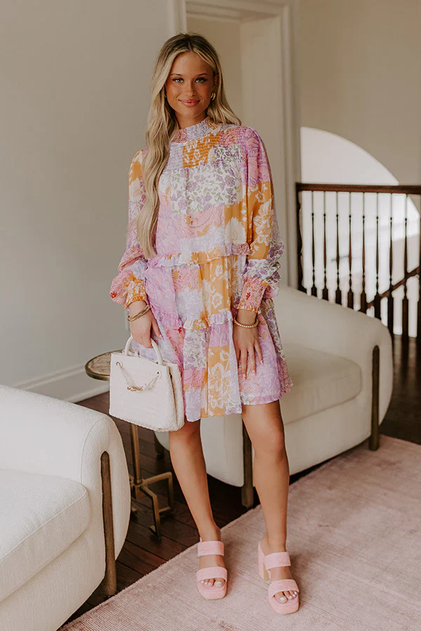 Whispering Wildflowers Tiered Mini Dress