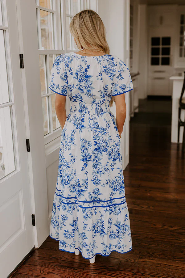 Santorini Bliss Floral Maxi Dress