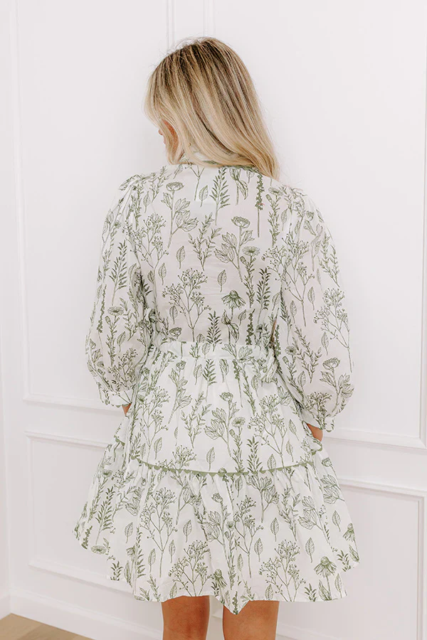 Memory Lane Floral Mini Dress in Sage