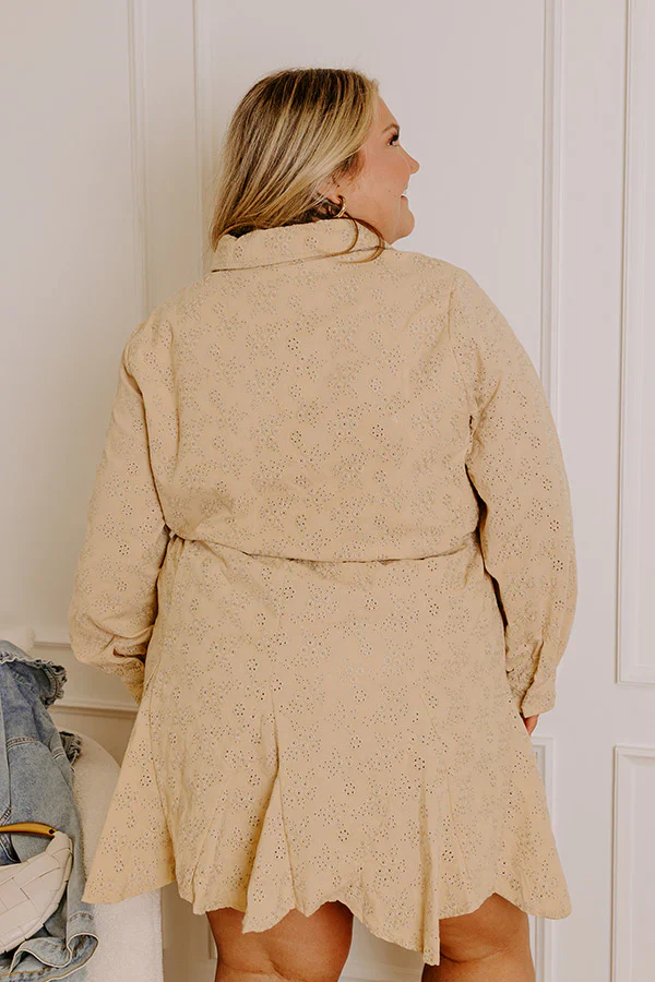Blissful Smile Eyelet Mini Dress Curves