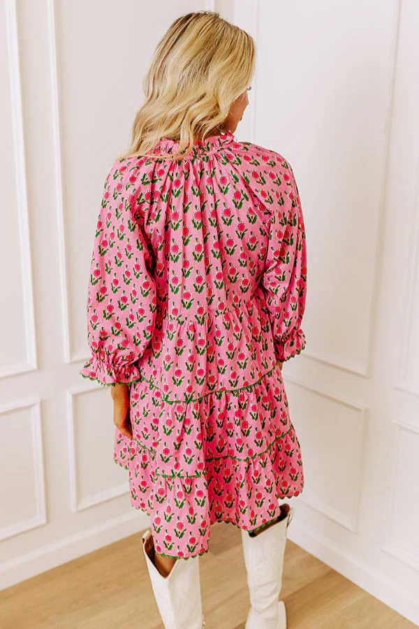 Playful Pursuits Floral Mini Dress in Pink