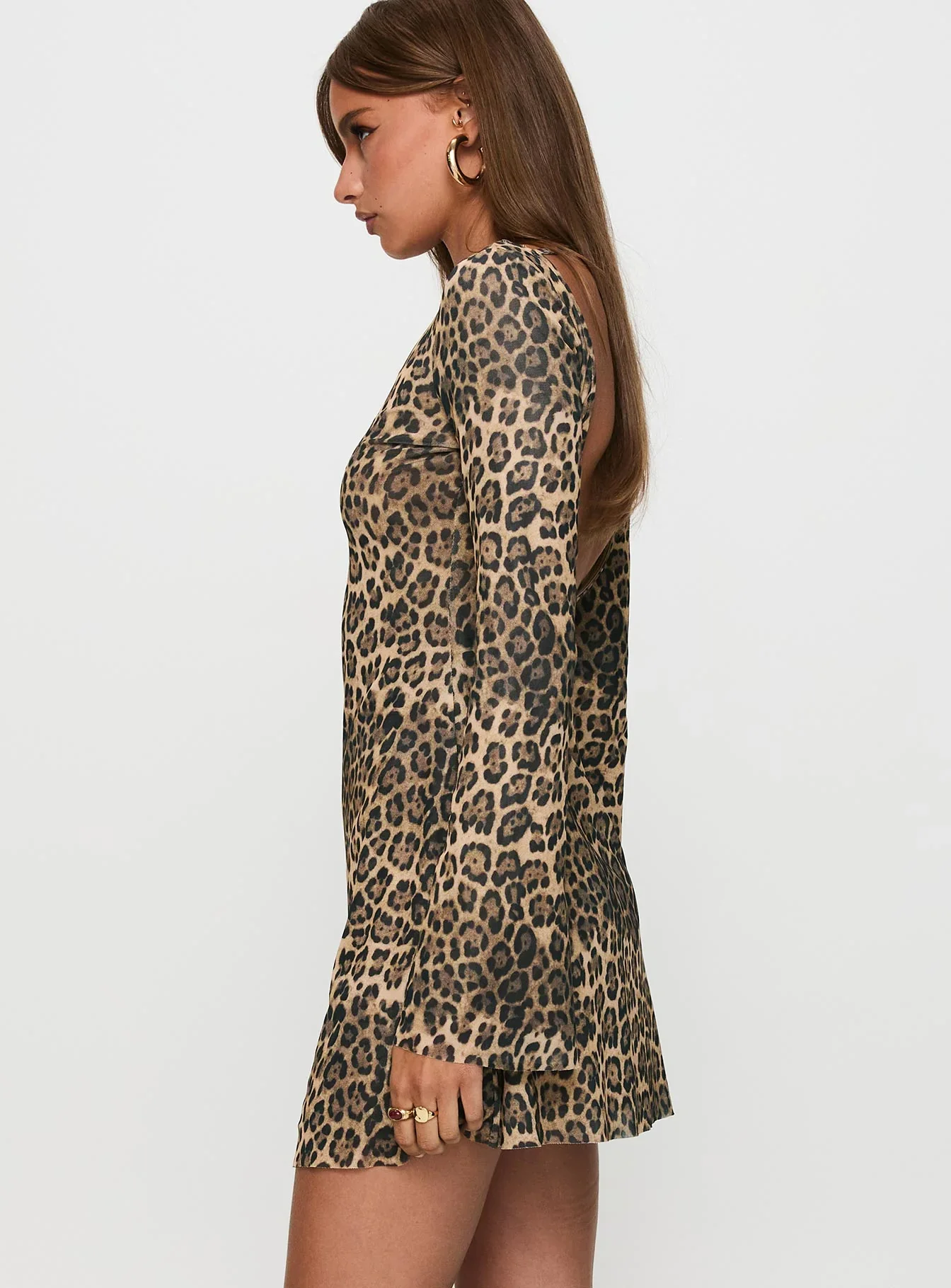 Lukea Long Sleeve Mini Dress Leopard