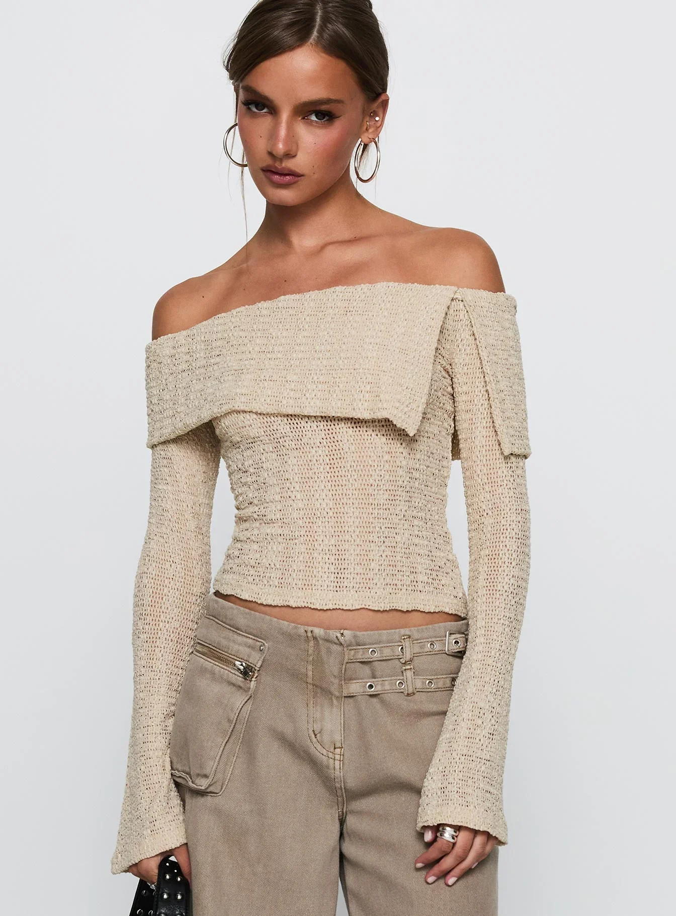 Cardamom Long Sleeve Top Beige