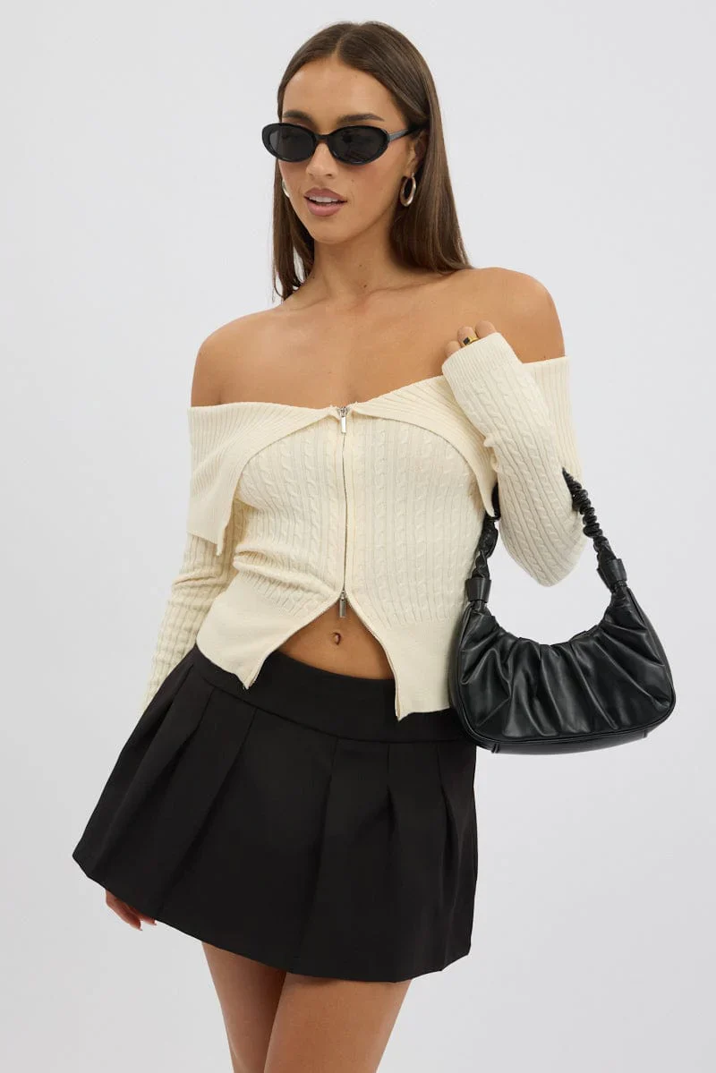 White Bardot Cardigan