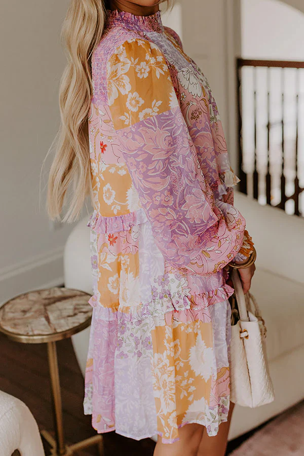 Whispering Wildflowers Tiered Mini Dress