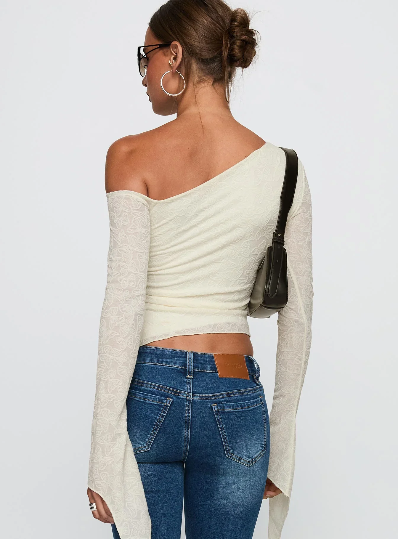 Face Card Long Sleeve Top Cream