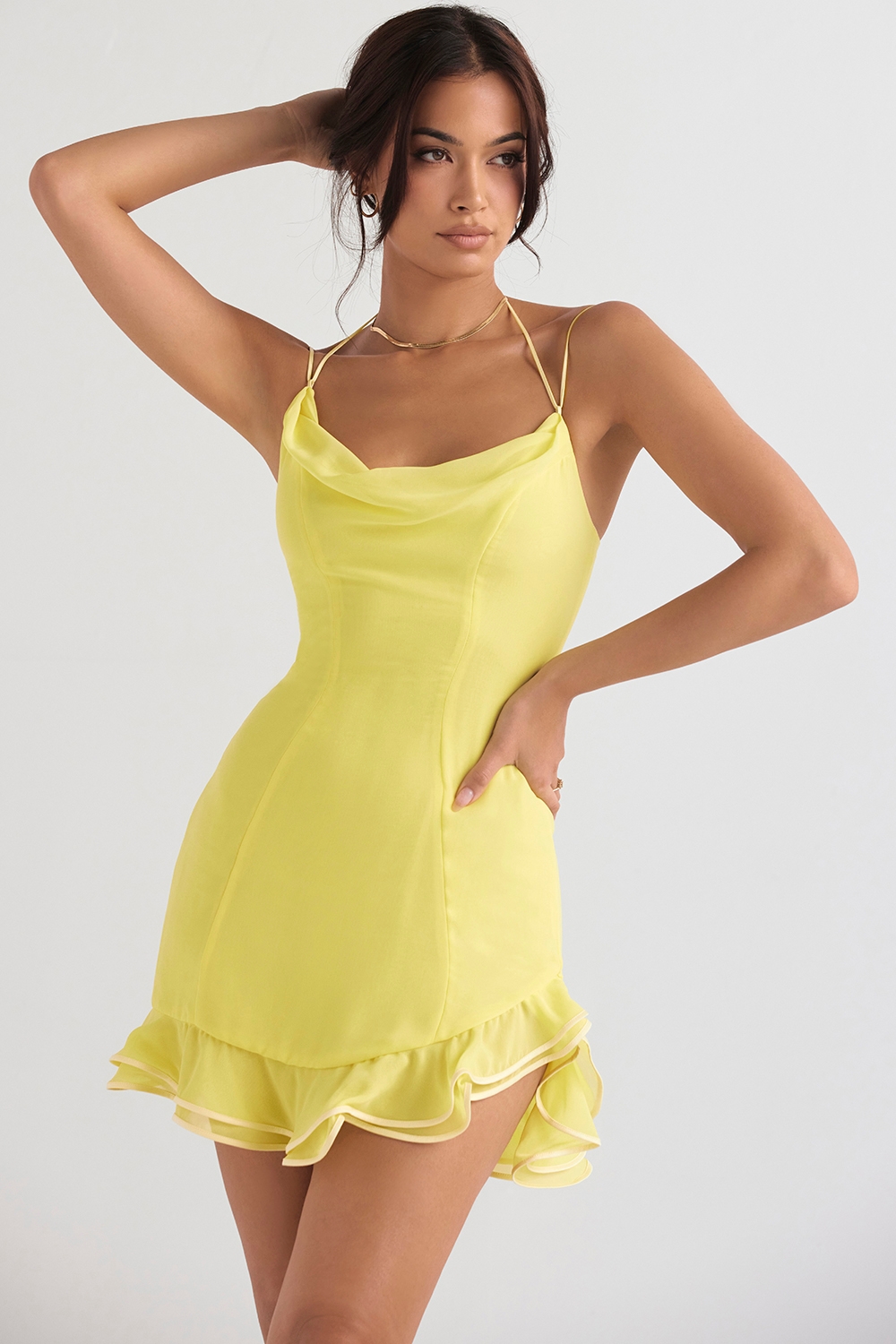 Rossella-Buttercup Ruffle Mini Dress