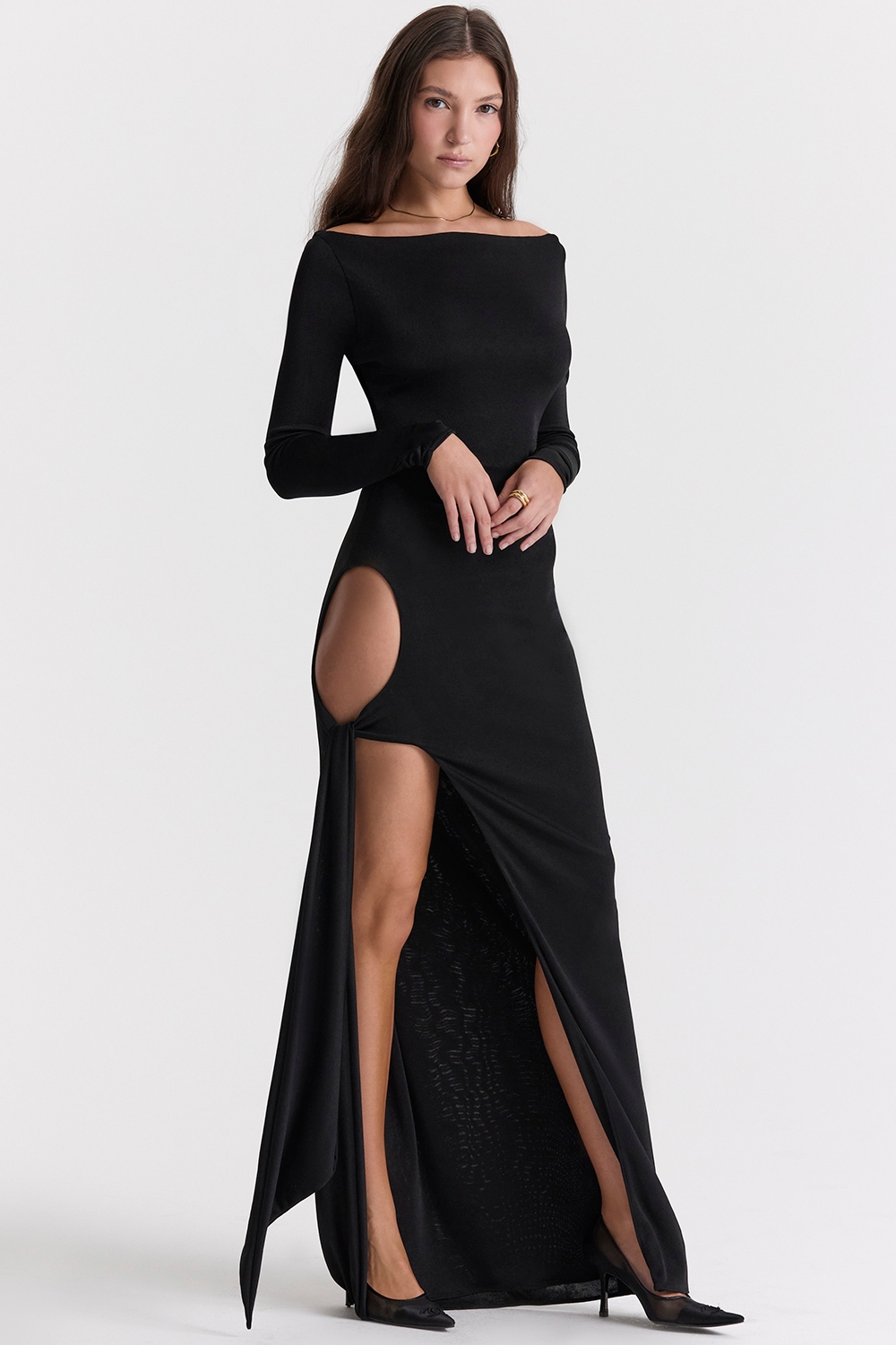Marella-Black Cutout Maxi Dress