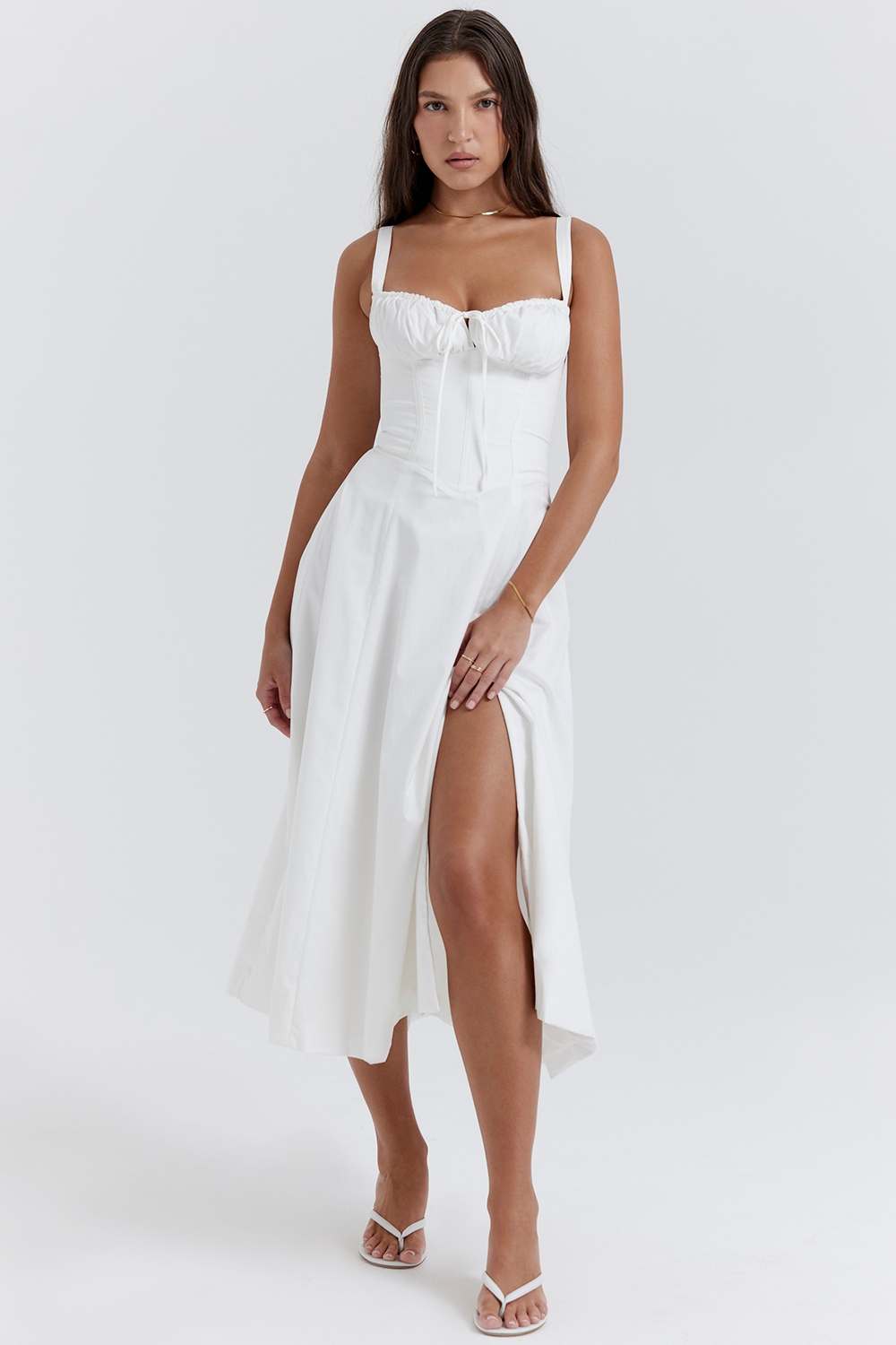 Carmen-White Bustier Sundress