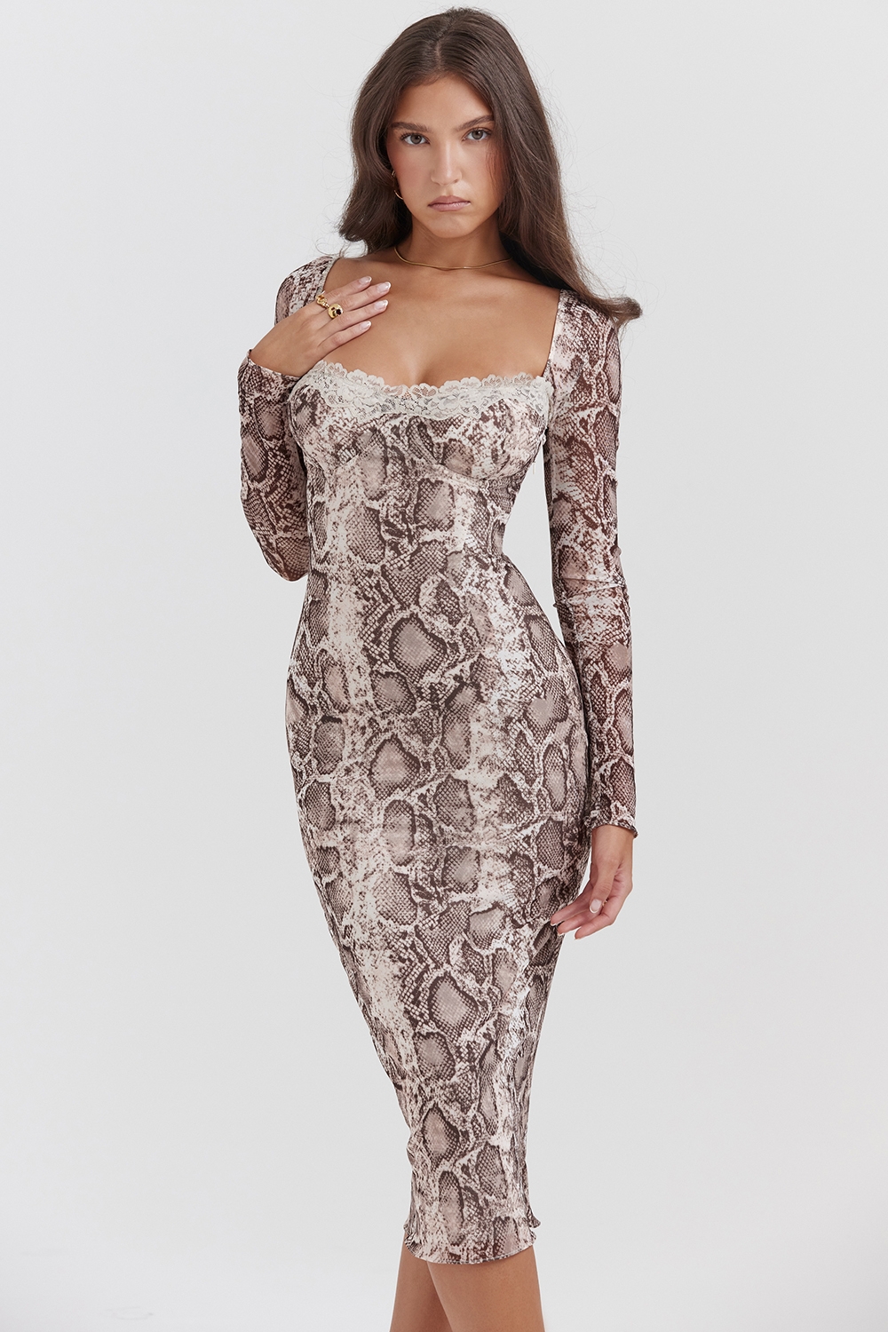 Seraphina-Snake Print Corset Dress