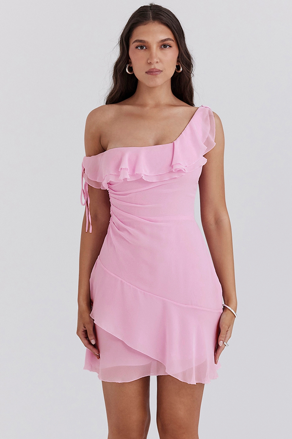 Kalena-Cotton Candy Off Shoulder Mini Dress