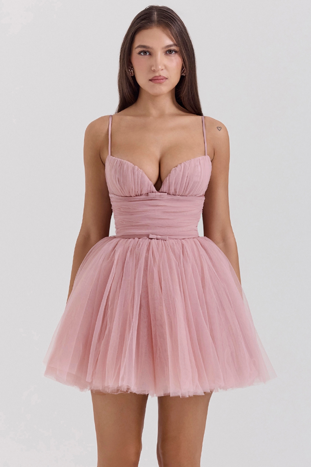Princess-French Rose Tulle Mini Dress - SALE