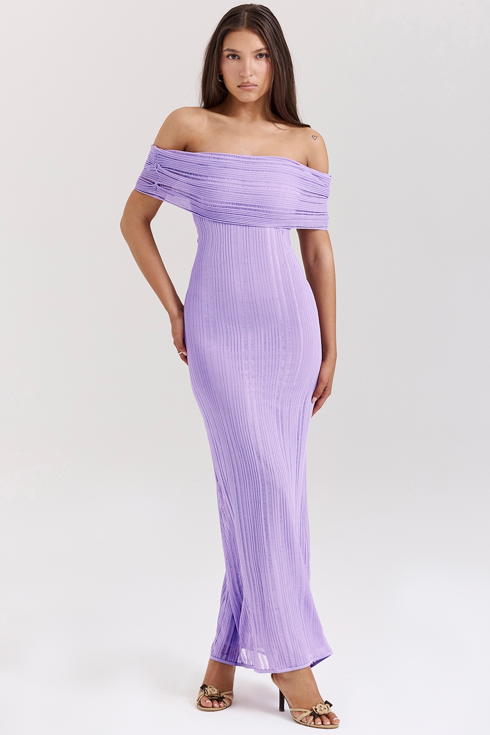Micah-Orchid Ladder Knit Maxi Dress - SALE