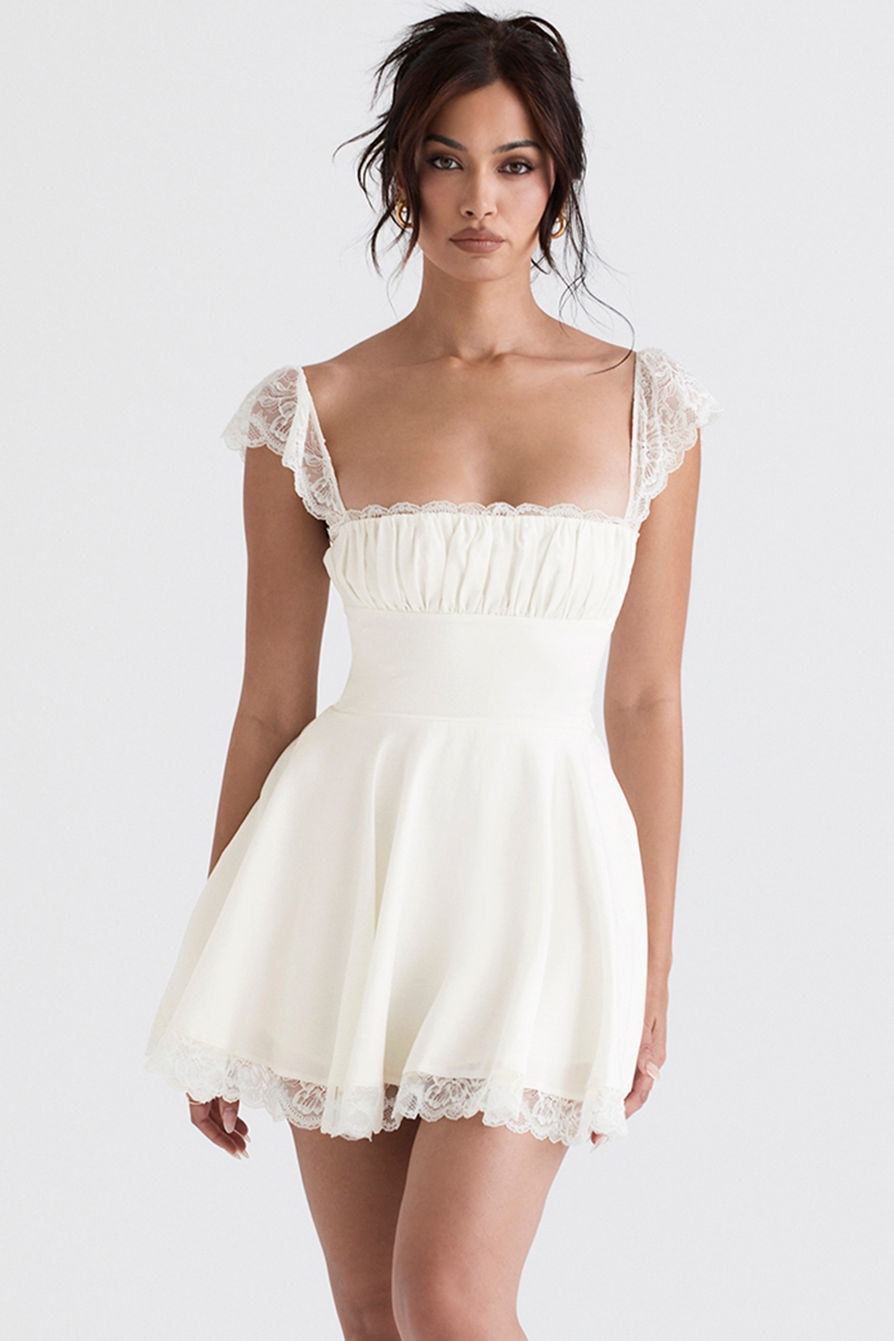 Kaia-Ivory A-Line Mini Dress