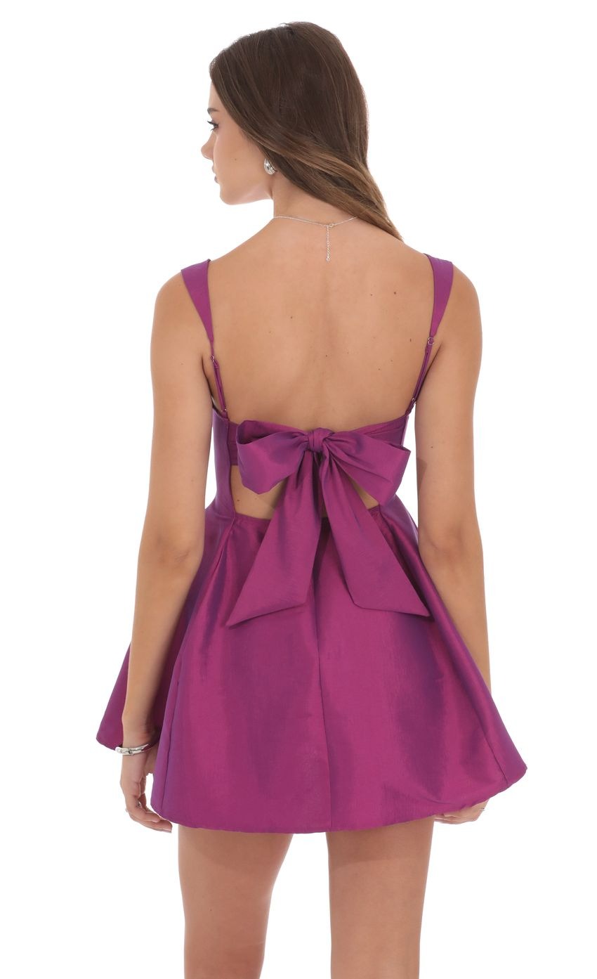 Duo Chrome Fit and Flare Dress in Berry