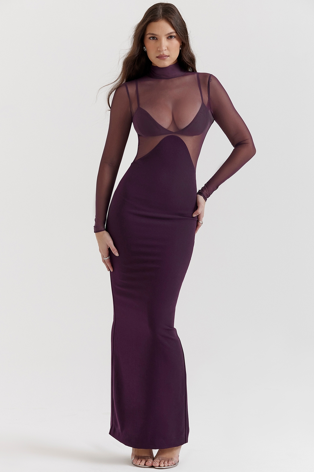 Safiya-Black Grape Maxi Dress