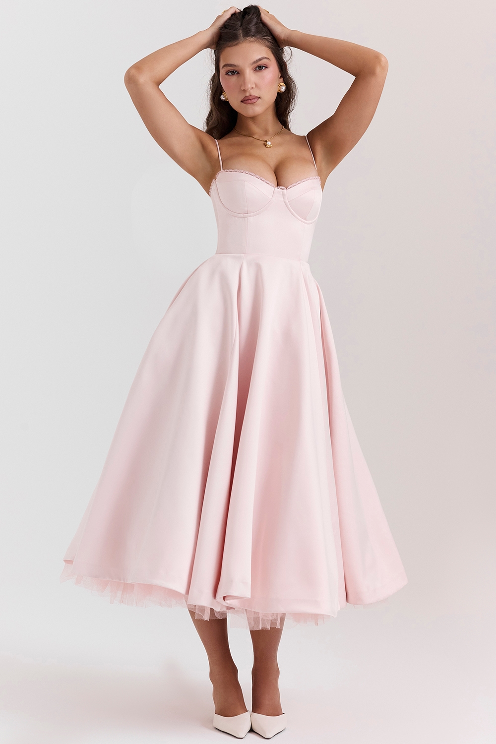 Mademoiselle-Ballerina Pink Midi Dress