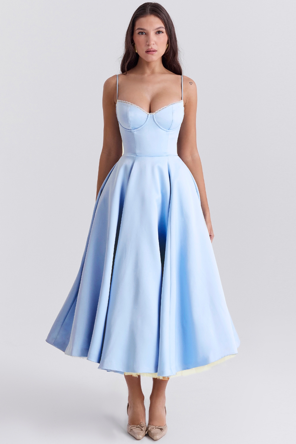 Mademoiselle-Cinderella Blue Tulle Midi Dress