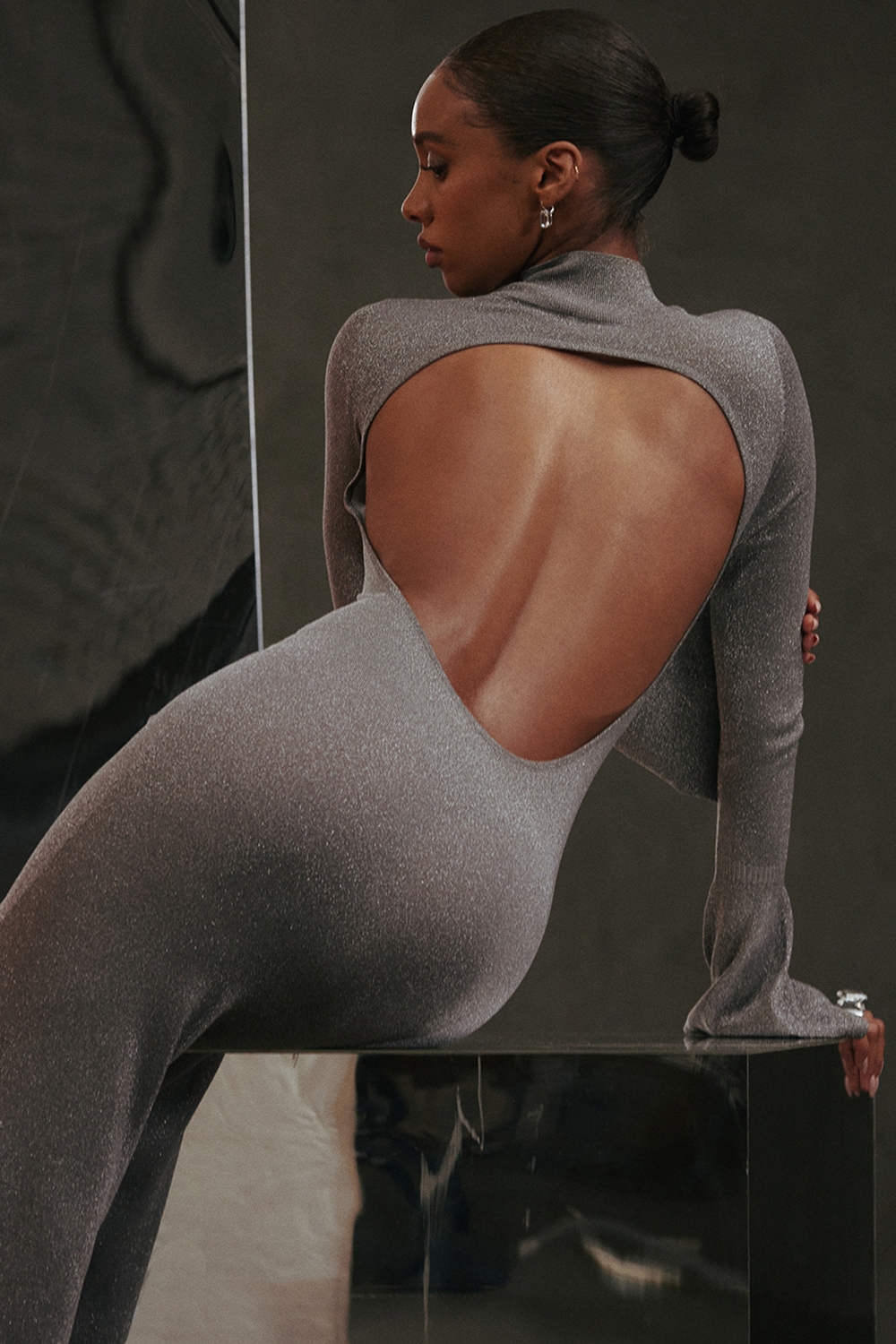 Sancha-Steel Metallic Maxi Dress