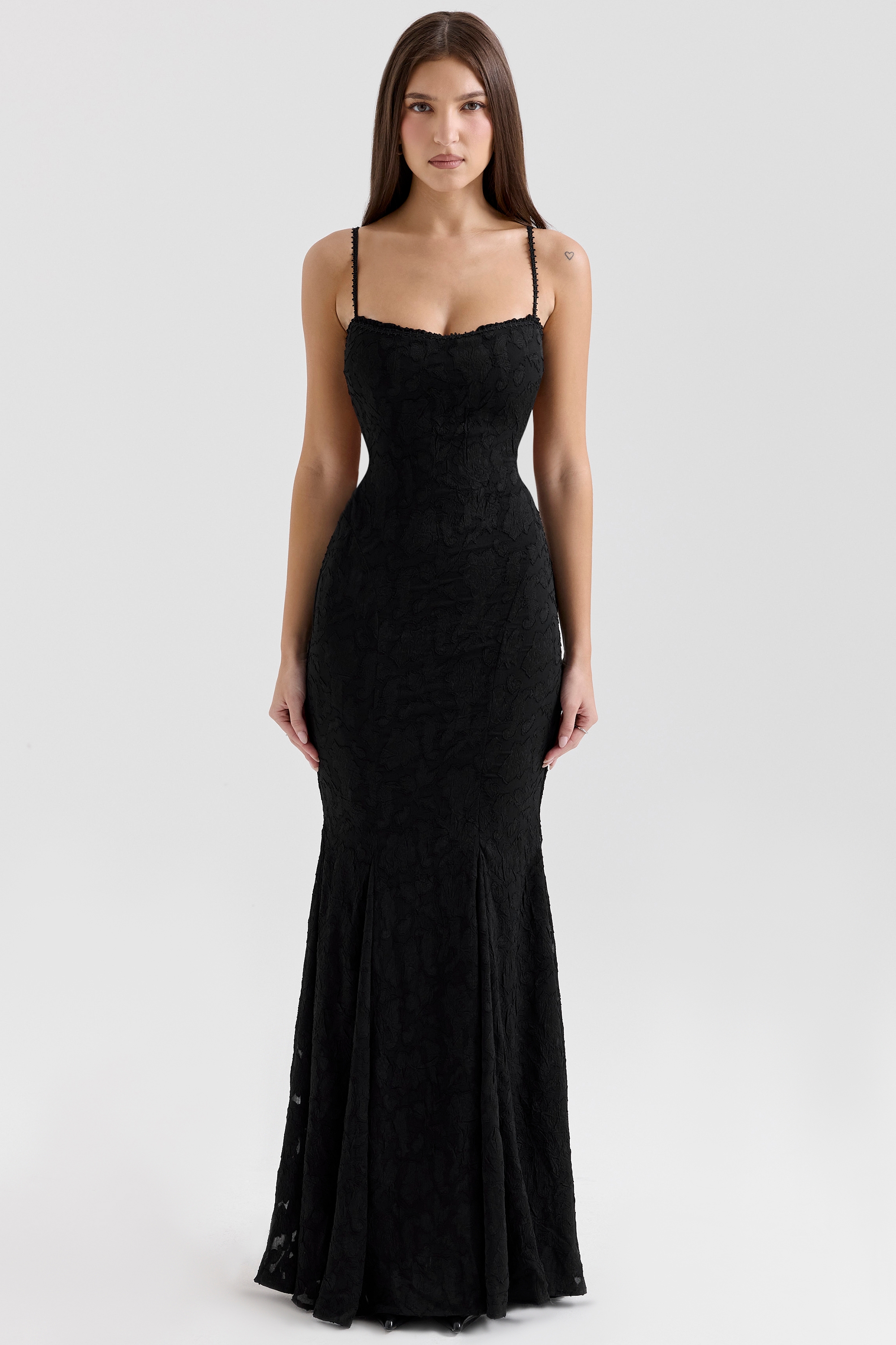 Joan-Black Lace Maxi Dress