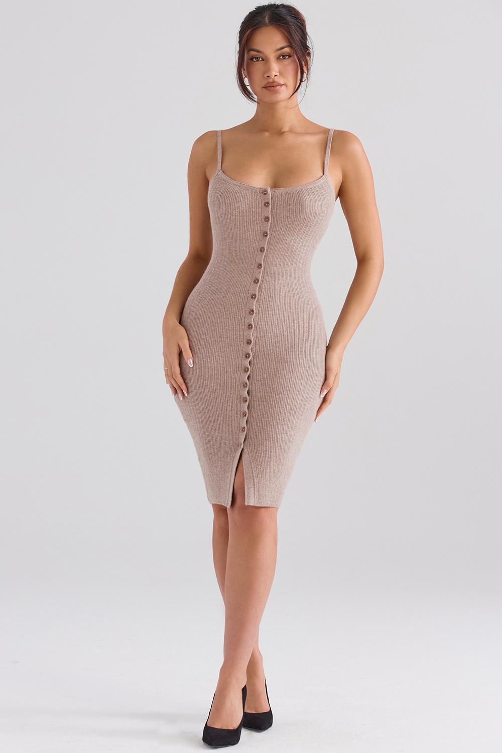 Teva-Beige Cashmere Knit Midi Dress - SALE