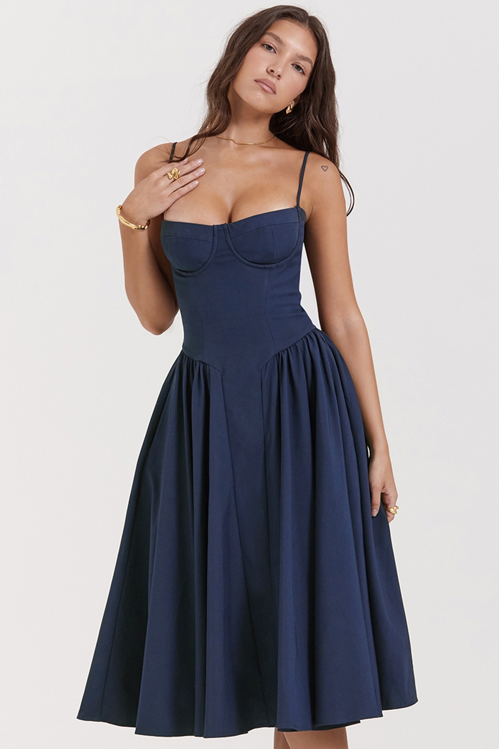 Samaria-French Navy Corset Sundress