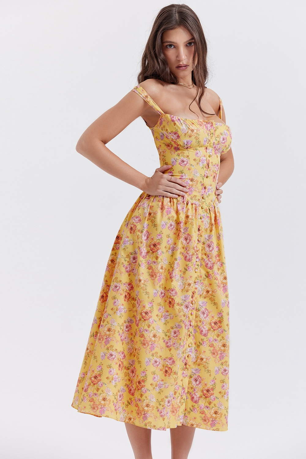 Tatiana-Butter Print Midi Sundress
