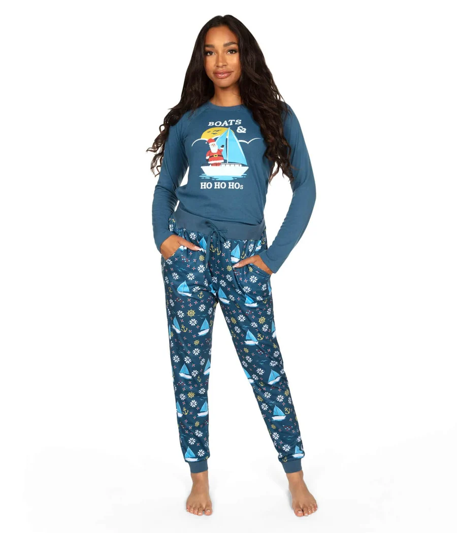 Women's Boats & Ho Ho Hos Crew Neck Pajama Set