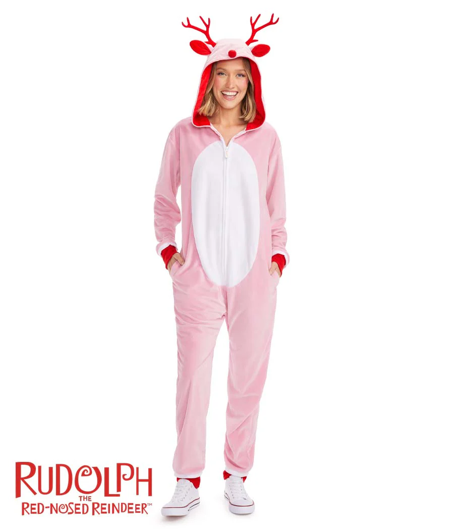 Women's Pink Rudolph Jumpsuit