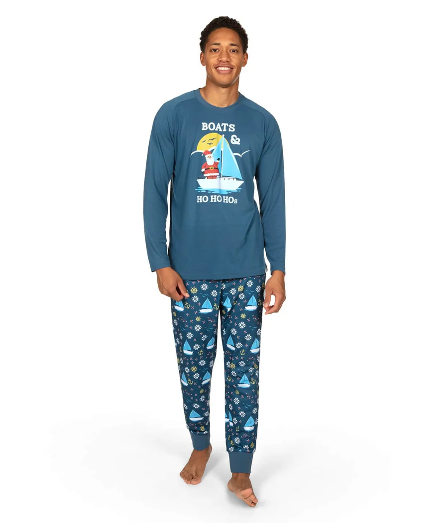 Men's Boats & Ho Ho Hos Crew Neck Pajama Set