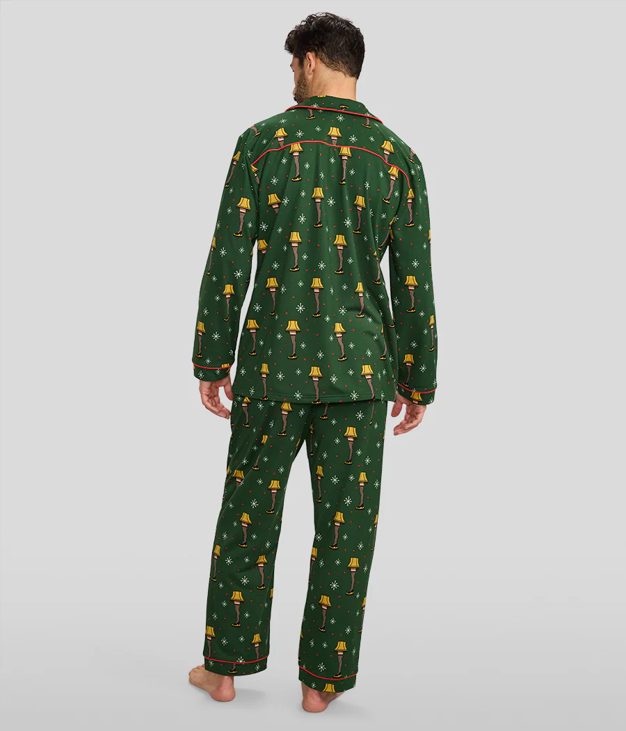 Men's Leg Lamp Lapel Pajama Set