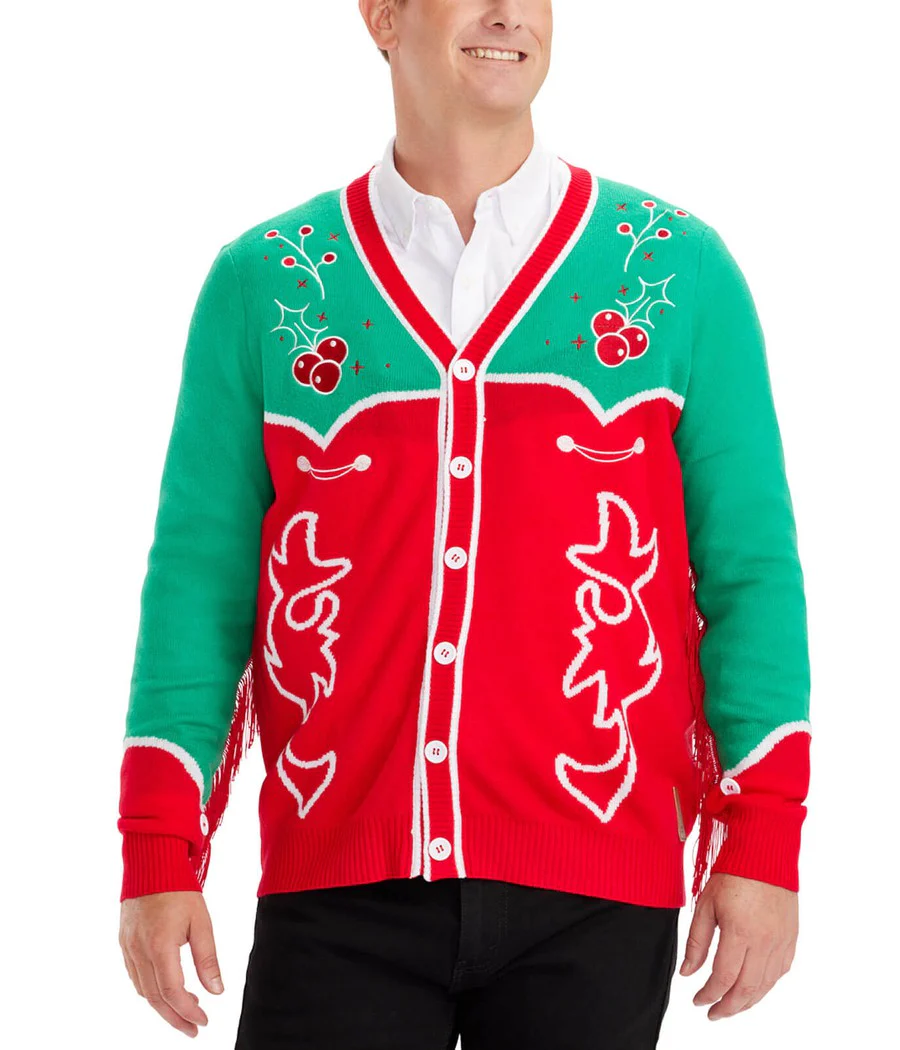 Men's Christmas Cowboy Cardigan Sweater