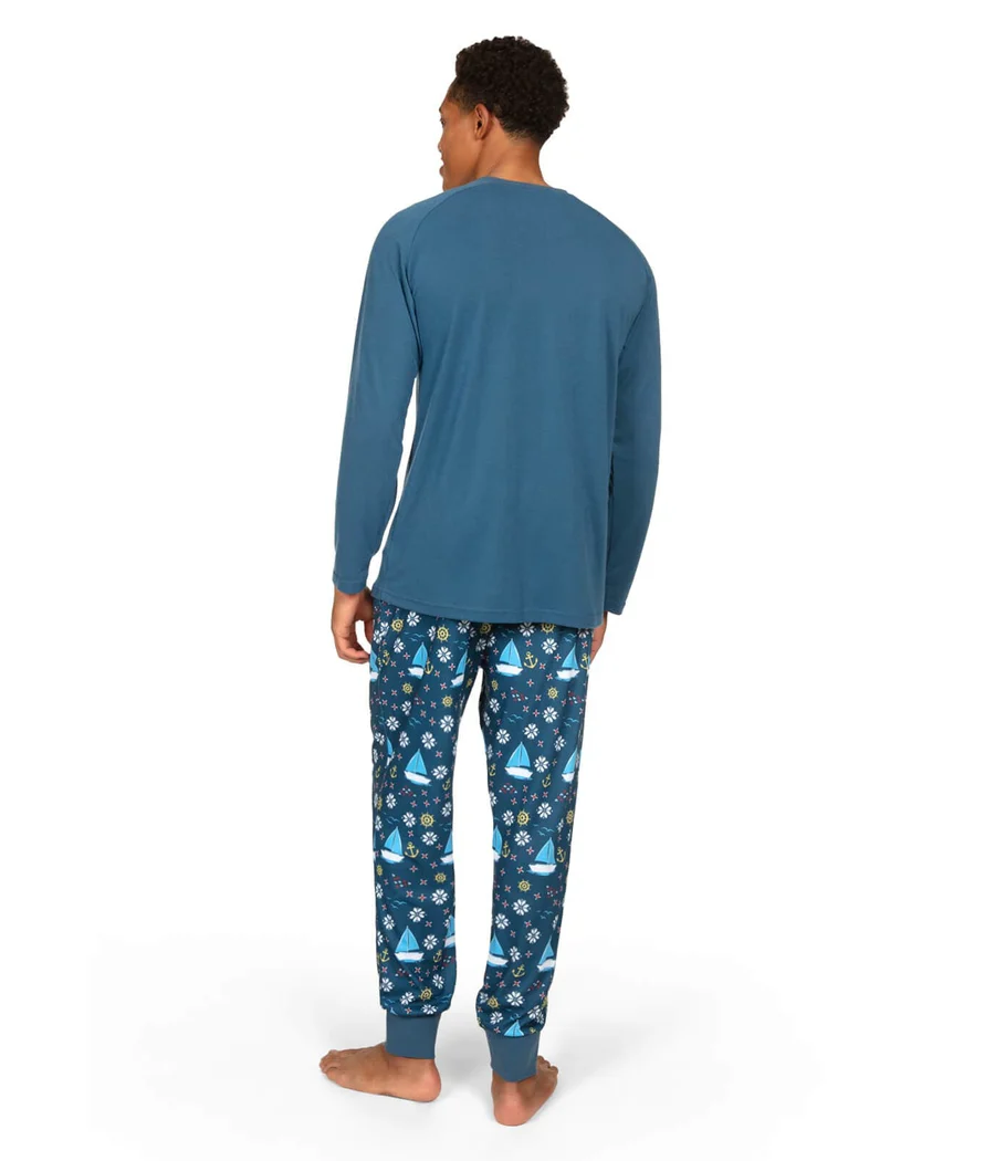 Men's Boats & Ho Ho Hos Crew Neck Pajama Set