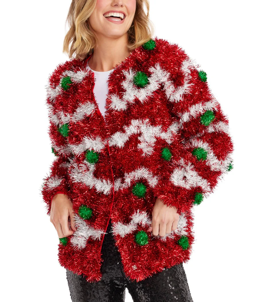 Women's Decked in Red Christmas Cardigan Sweater