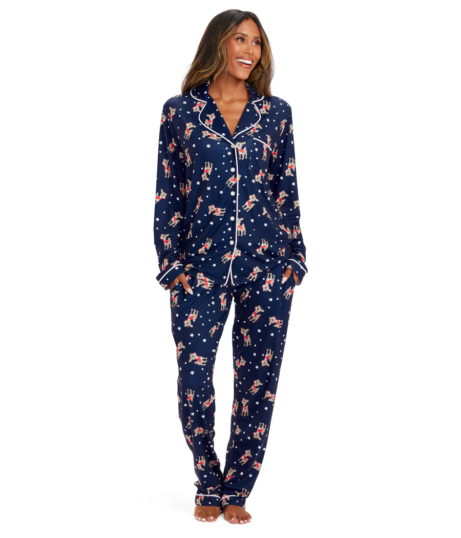 Women's Rudolph Lapel Pajama Set