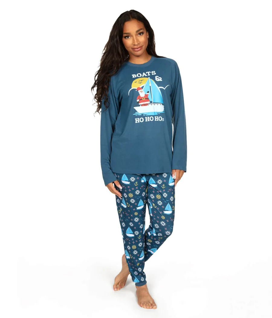 Women's Boats & Ho Ho Hos Crew Neck Pajama Set