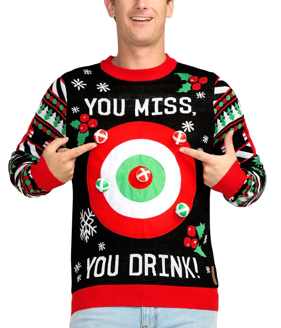 Men's Drinking Game Ugly Christmas Sweater