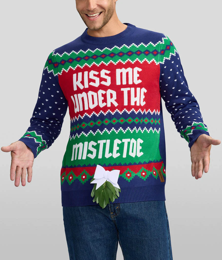 Men's Kiss Under the Mistletoe Ugly Christmas Sweater